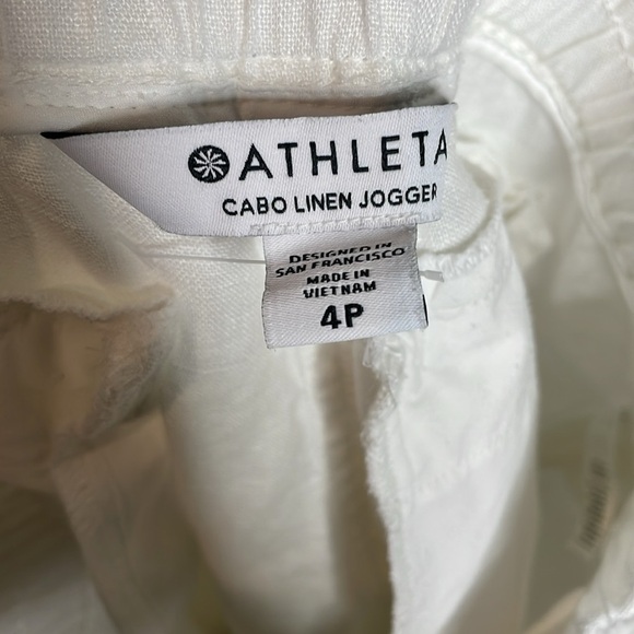 Athleta | Women’s 100% Linen Cabo Joggers Size 4 Petite - Picture 7 of 8